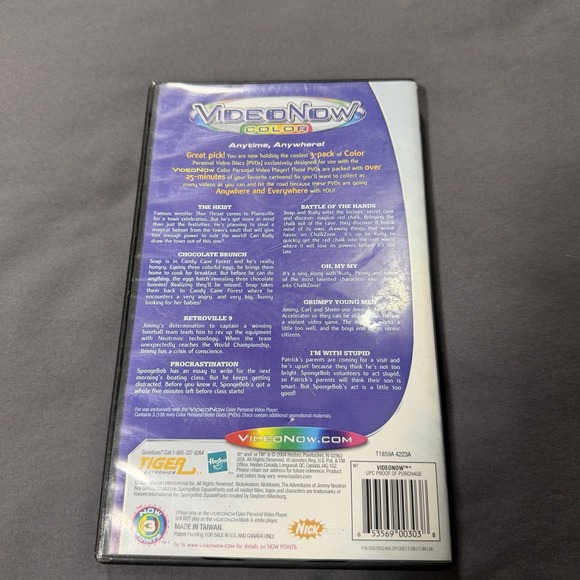 Hasbro Video Now Color Nickelodeon Spongebob Jimmy Neutron 3 PVD Disc Pack - Picture 2 of 3